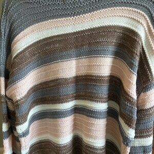 Pink/Grey/White/Tan Sweater Sz M